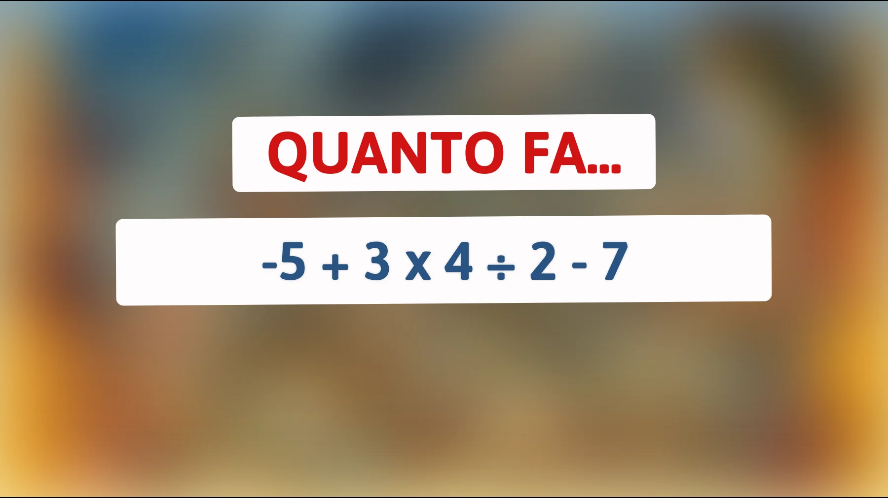 "Solo l'1% delle persone risolve questo enigma matematico: Riuscirai a calcolare il risultato corretto?""
