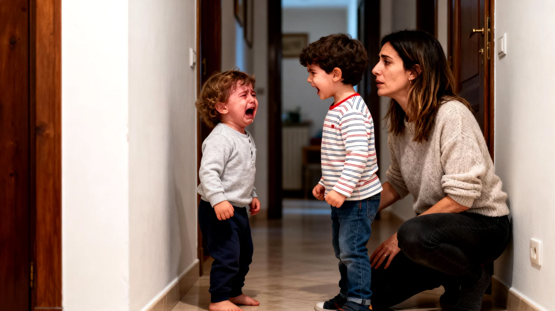 Una mamma fatica a gestire le crisi emotive frequenti dei suoi bambini piccoli, che manifestano pianti inconsolabili, scoppi di rabbia improvvisi e momenti di ansia, soprattutto durante i momenti di transizione della giornata (risveglio, uscita da scuola, ora della nanna). Si sente impreparata a riconoscere e contenere queste emozioni intense, oscillando tra tentativi di distrazione, frustrazione personale e senso di inadeguatezza come madre."