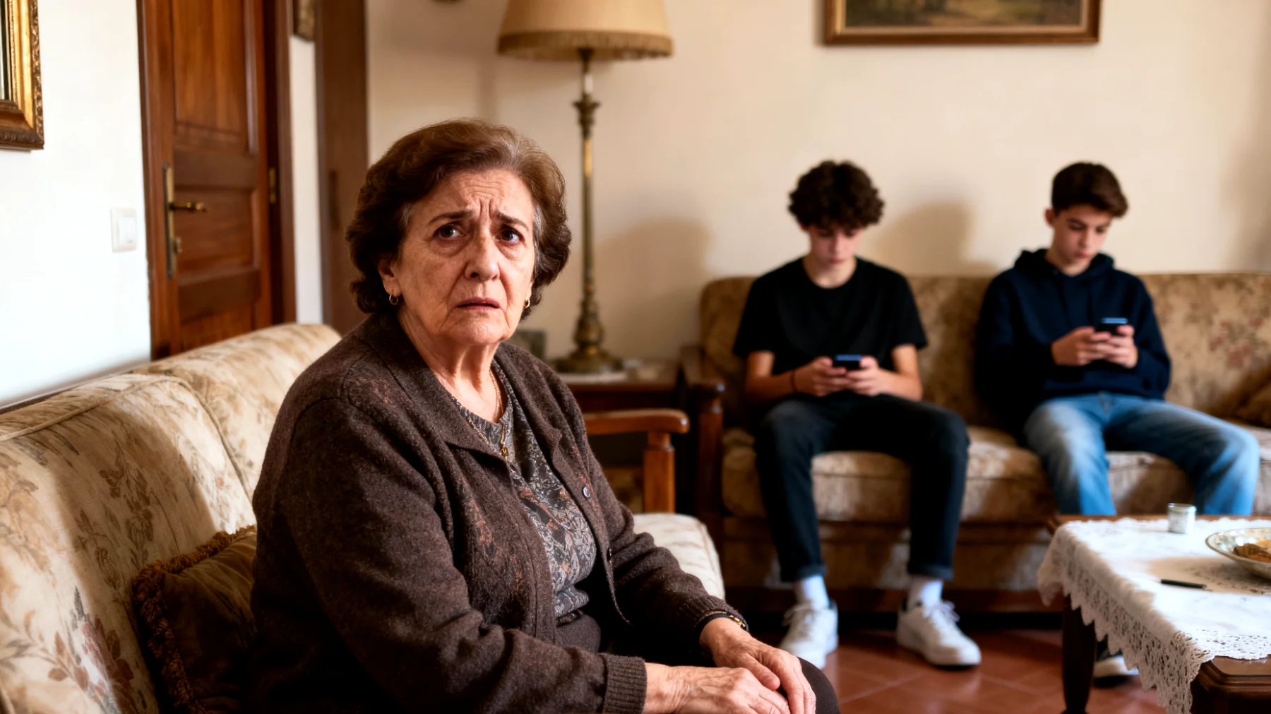Nonna che fatica a creare un dialogo affettivo profondo con nipoti adolescenti che sembrano distanti e poco interessati a condividere emozioni e vissuti personali"