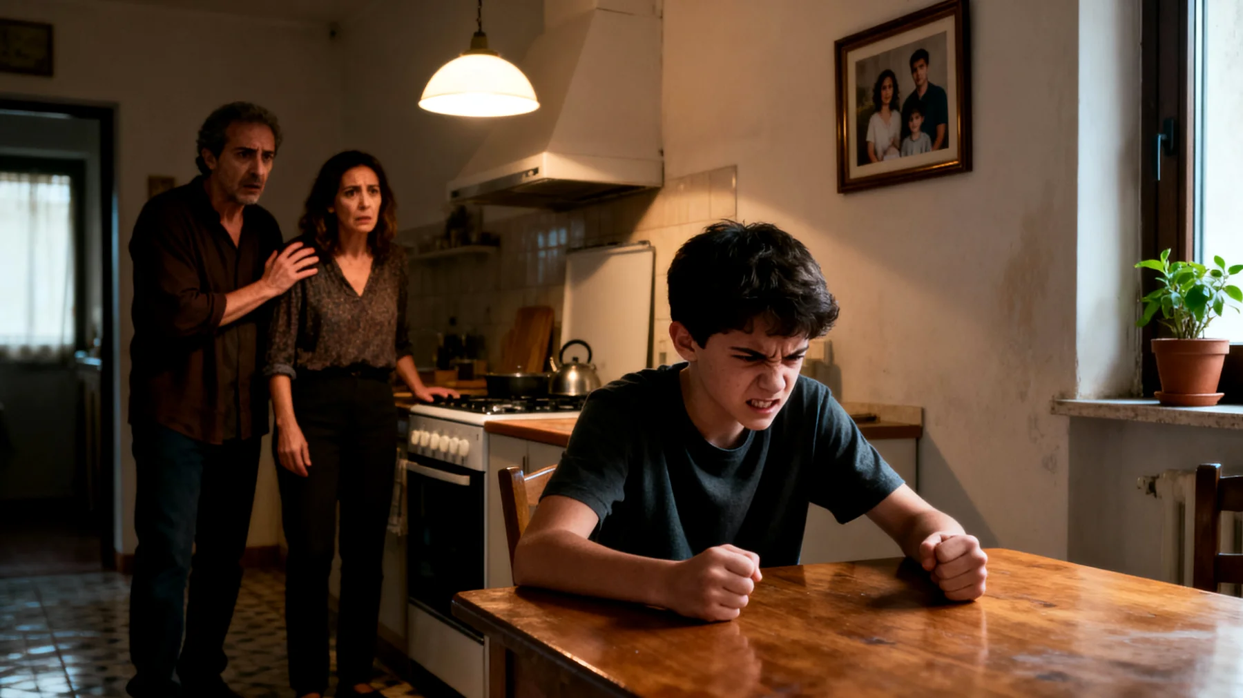 I genitori faticano a gestire le reazioni esplosive e l'intolleranza alla frustrazione dei loro figli adolescenti, che di fronte a piccoli ostacoli o divieti reagiscono con rabbia, aggressività verbale o chiusura totale, rendendo impossibile un dialogo costruttivo"